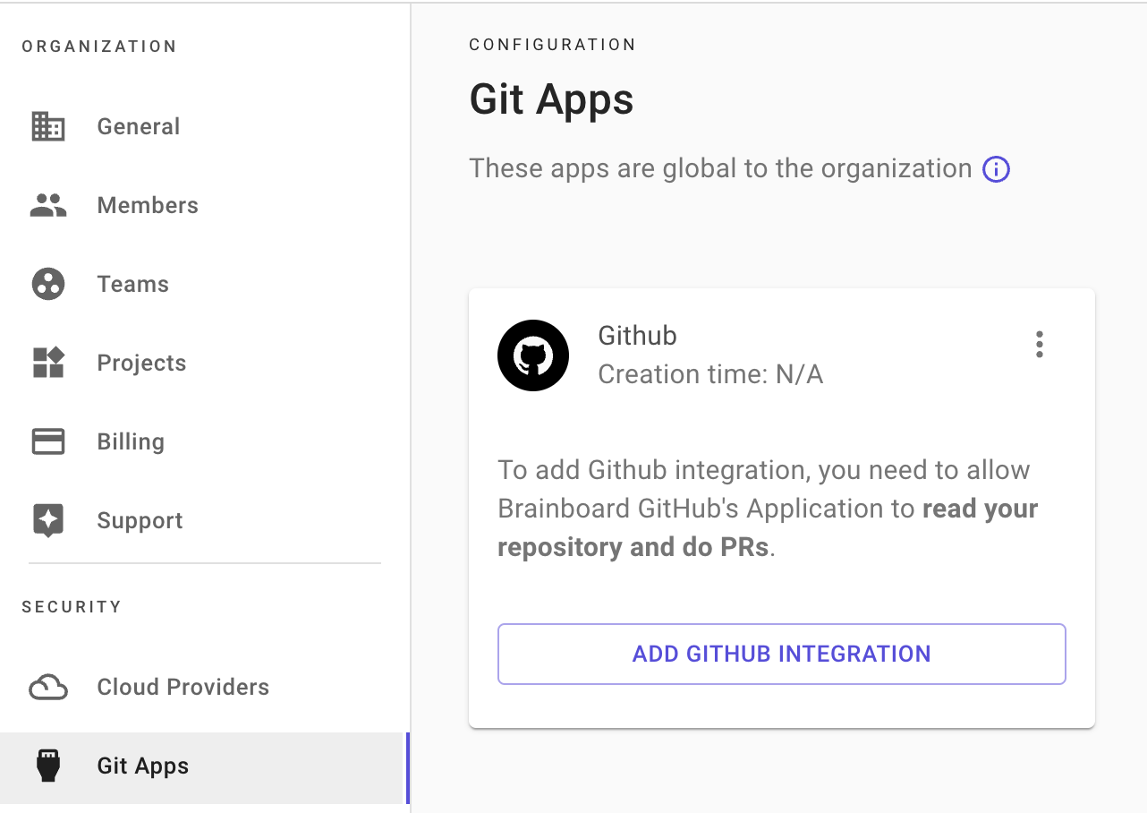 Git app page